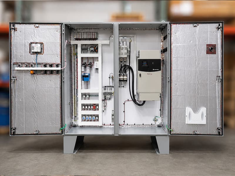 PowerAire 400 amp custom VFD drive panel